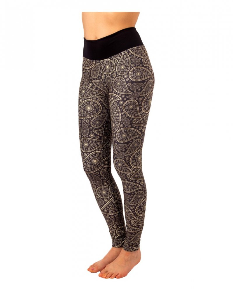 Leggings taille haute pour femmes, paisley M