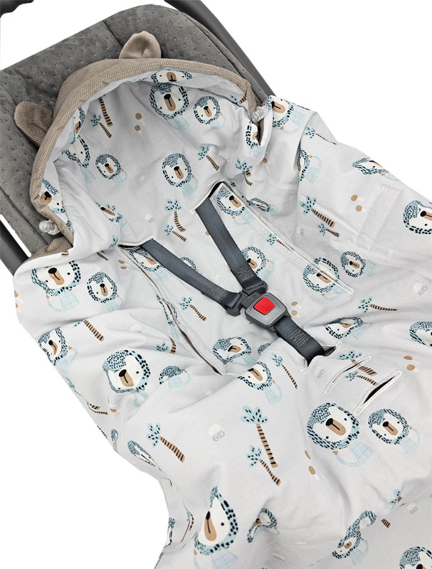 Saco de dormir EKO para silla de coche Velvet Lion beige - Imagen 7