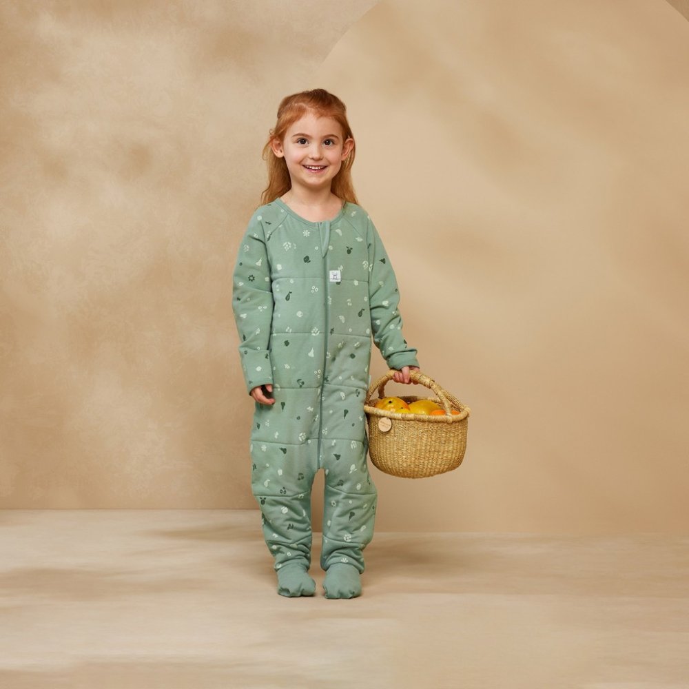 ERGOPOUCH Kombinezon do spania z bawełny organicznej Onesie Sweet Orchard 6-12 m, 2,5 tog - obrazek 4