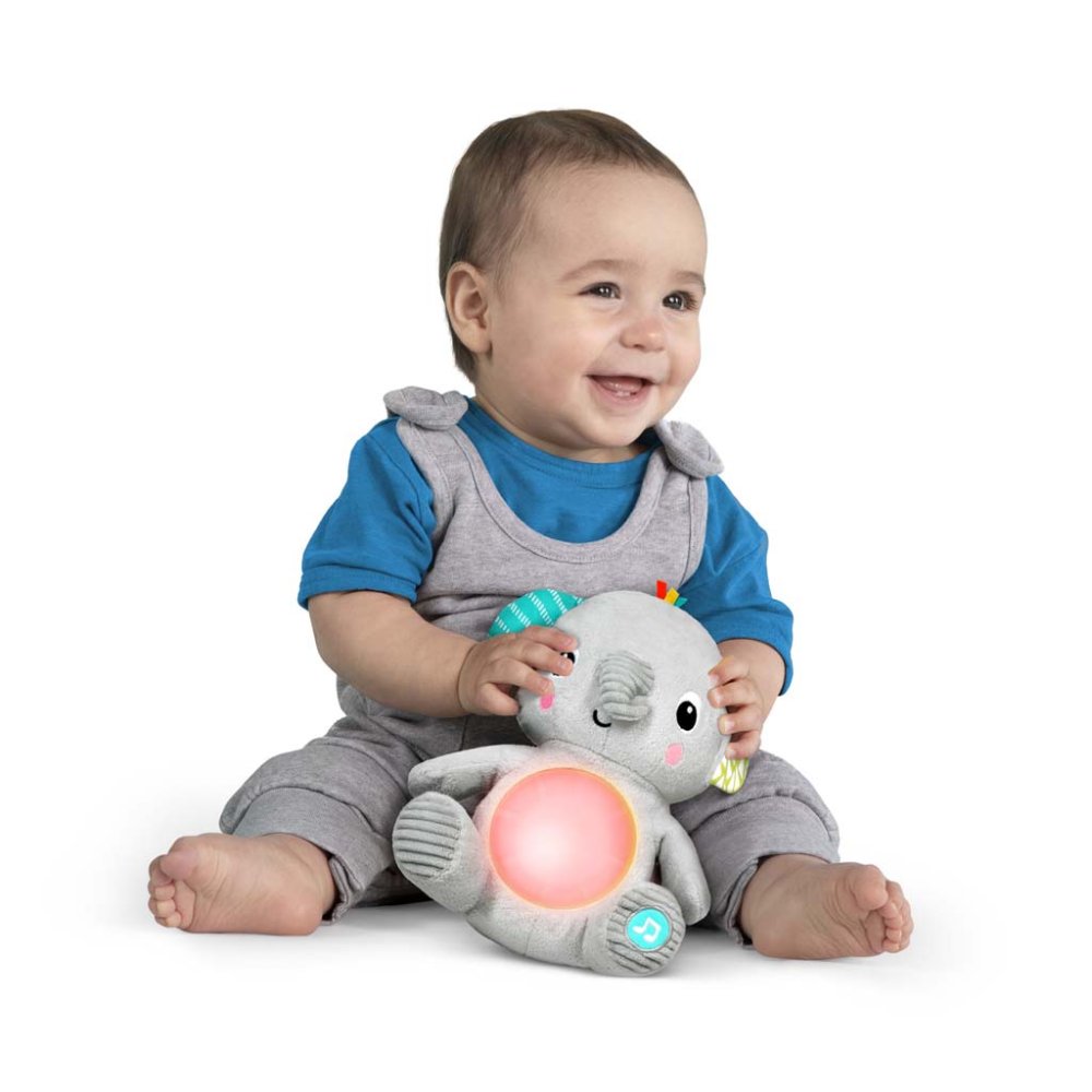 BRIGHT STARTS Peluche Musicale Lumineuse Hug-a-bye Baby ™ Éléphant 0m + – Image 3