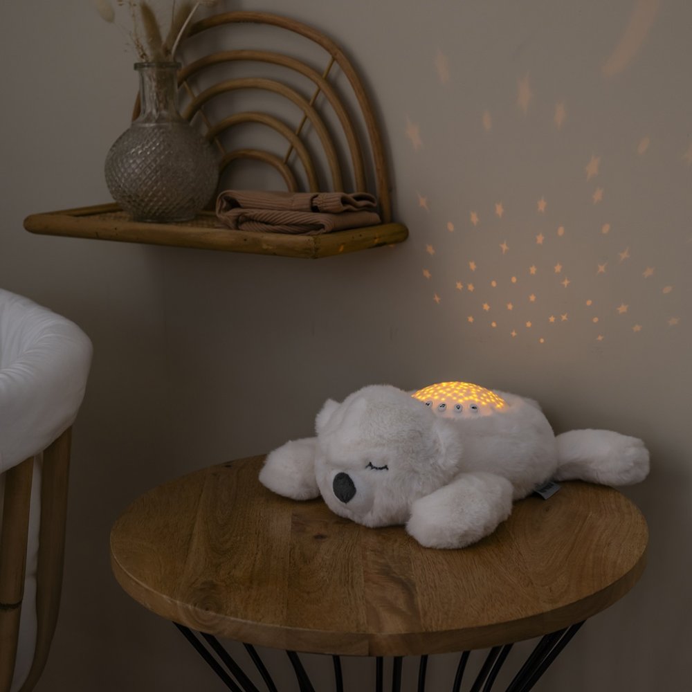 NATTOU Proiettore musicale con luce orsetto bianco - immagine 4