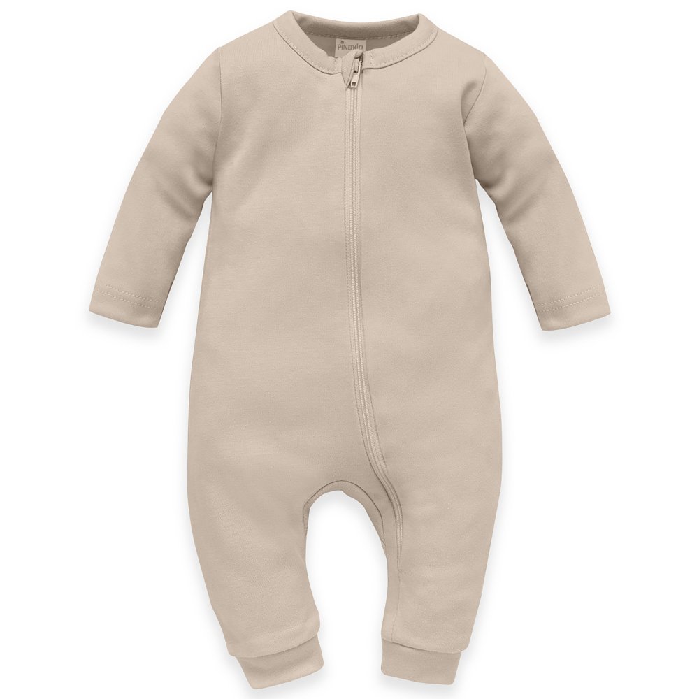 PINOKIO Combinaison zippée sans pieds Lovely Day uni beige coton taille 62
