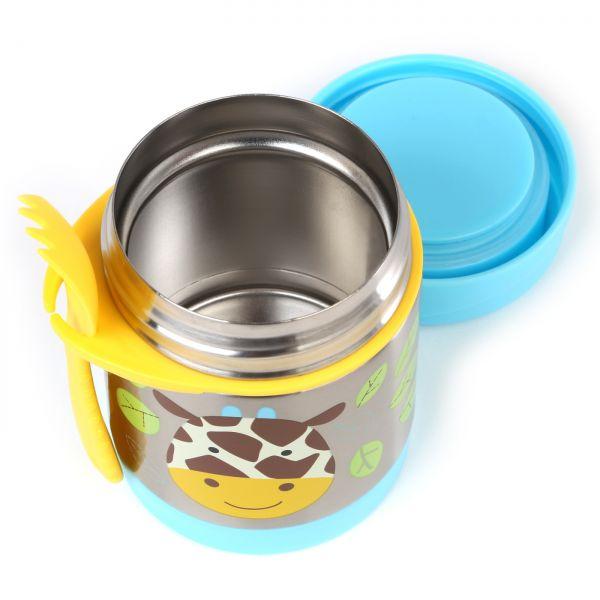 SKIP HOP Zoo Termos per alimenti con cucchiaio/forchetta Giraffa 325 ml, 3+ + AQUAINT 500 ml - immagine 4