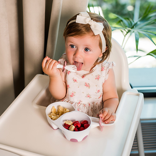 BABYONO Cuillère et fourchette avec étui bleu 12m+ – Image 7