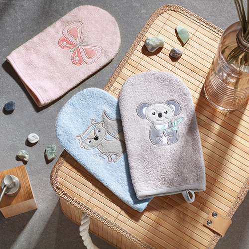 BABYONO Guanto da bagno Natural bamboo - blu - immagine 6