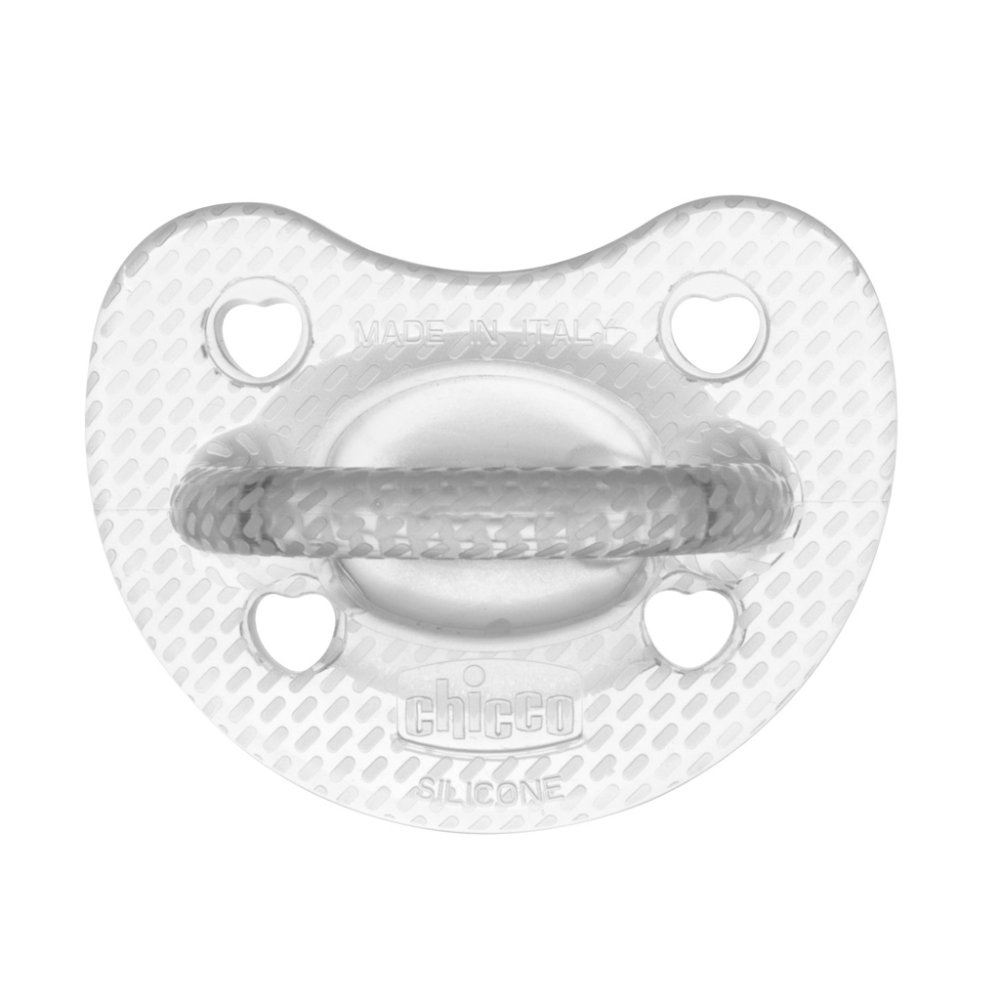 CHICCO Smoczek Physio Luxe pełny silikon 6-12m kryształ 2 szt - obrazek 3