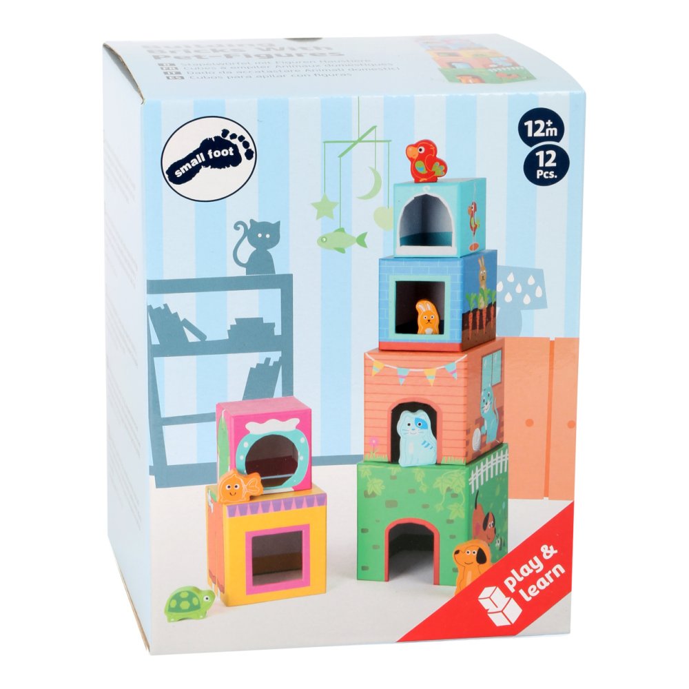 small foot Wieża z kostek z drewnianymi zwierzątkami - obrazek 4