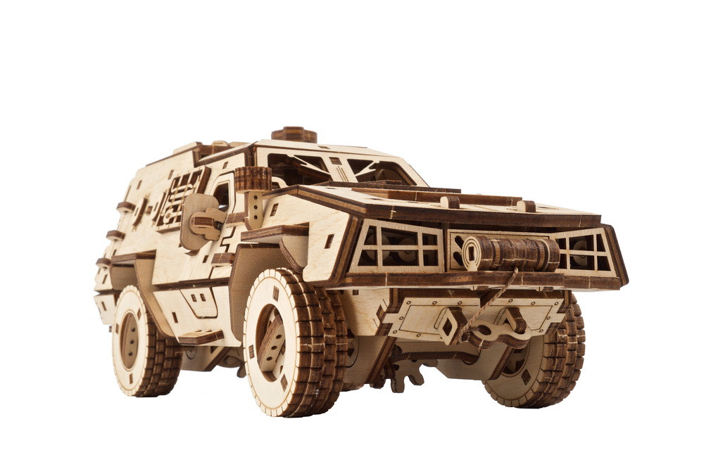 Puzzle 3D en bois mécanique Ugears Dozor-B Combat Vehicle – Image 3