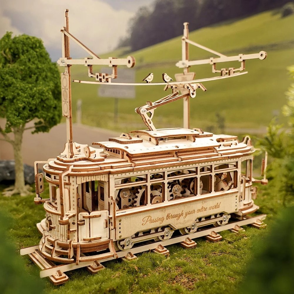 RoboTime Puzzle 3D en bois mécanique Tramway – Image 4