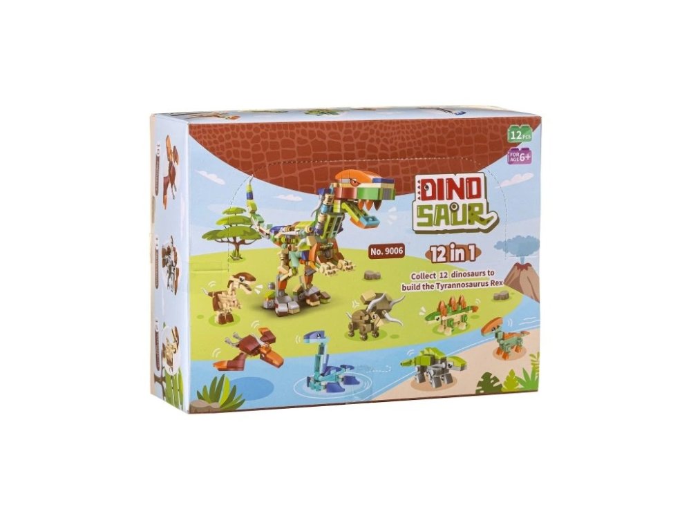 L-W Toys Dinoszaurusz építőkocka készlet 12 az 1-ben