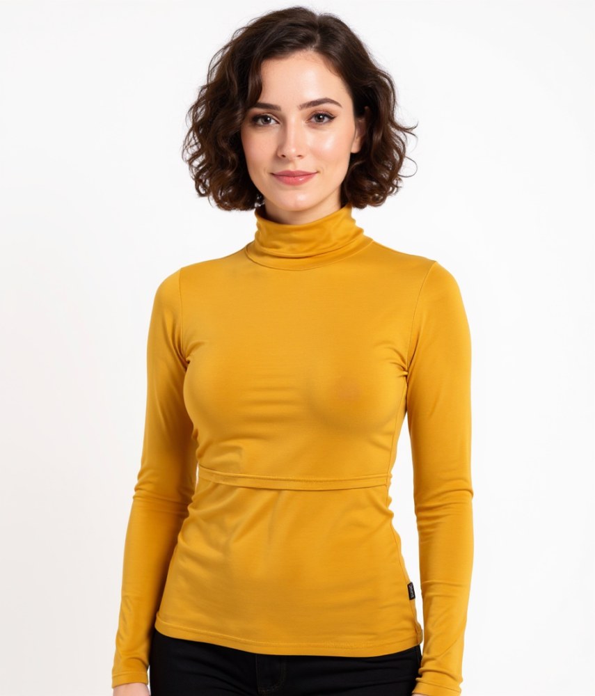 Dolcevita da allattamento Kateřina, senape L/XL