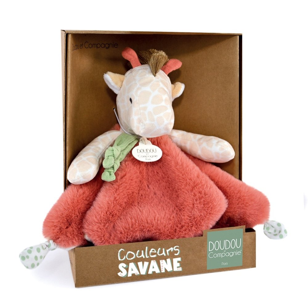 Doudou Pluszowy otulacz żyrafa Couleurs Savane 25 cm - obrazek 6