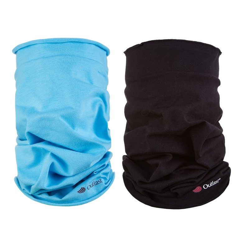Vékony, multifunkcionális Outlast® nyakmelegítő szett - világoskék/fekete UNI