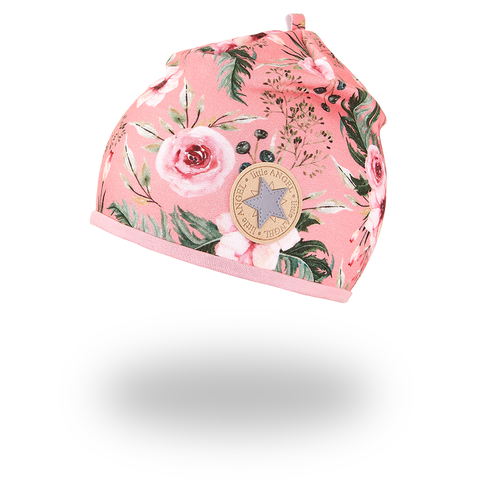 Bonnet doublé Outlast® - fleurs/vieux rose 3 | 42-44 cm