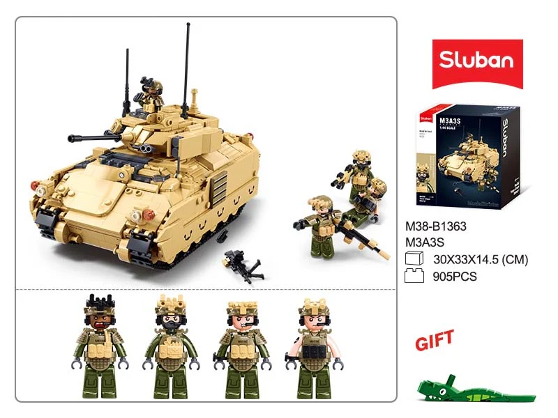 Sluban M38-B1363 Americký lehký tank M3A3 Bradley (obrázek 5)