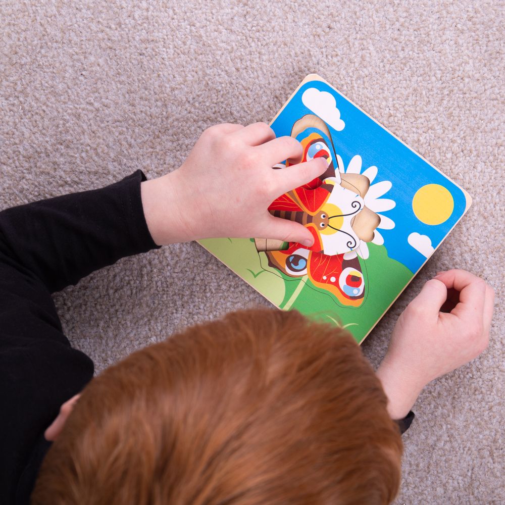 Bigjigs Toys Vkládací puzzle životní cykly motýla (obrázek 2)