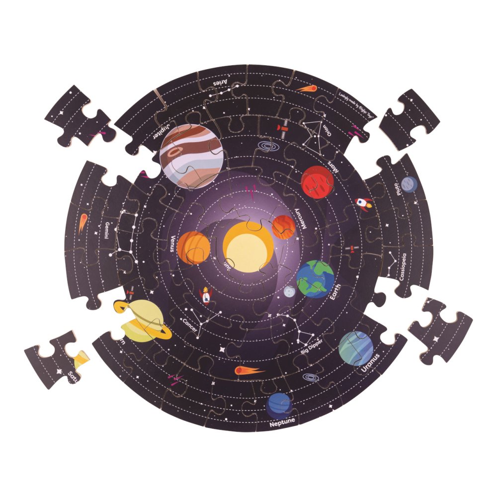 Bigjigs Toys Kulaté podlahové puzzle Sluneční soustava 50 dílků (obrázek 3)