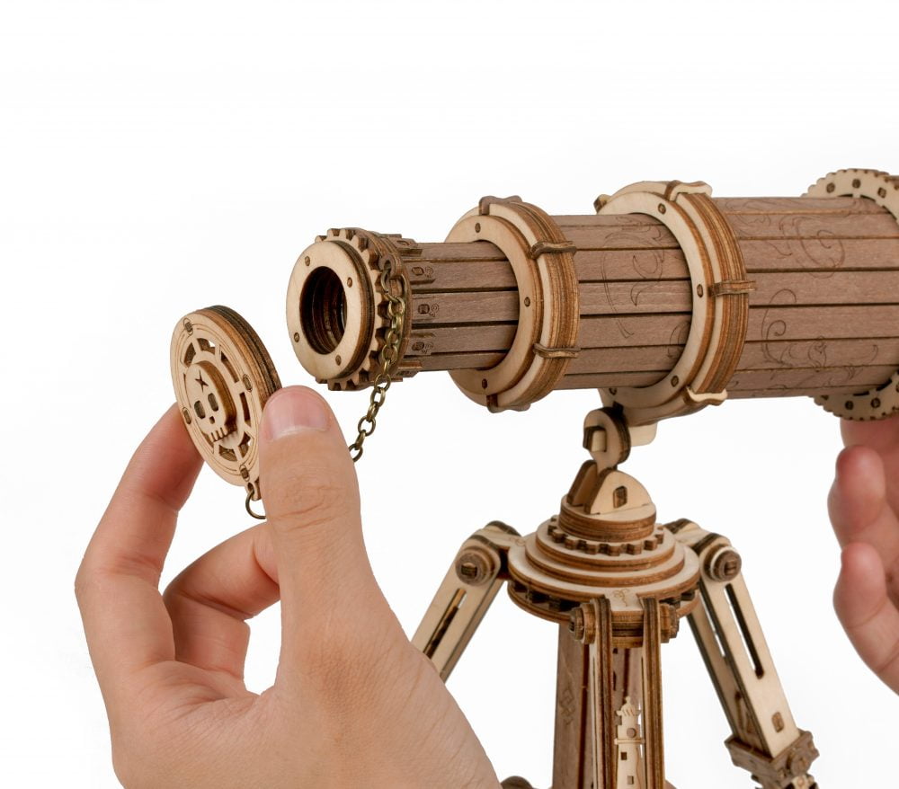 RoboTime 3D dřevěná mechanická skládačka Pirátský dalekohled (obrázek 5)