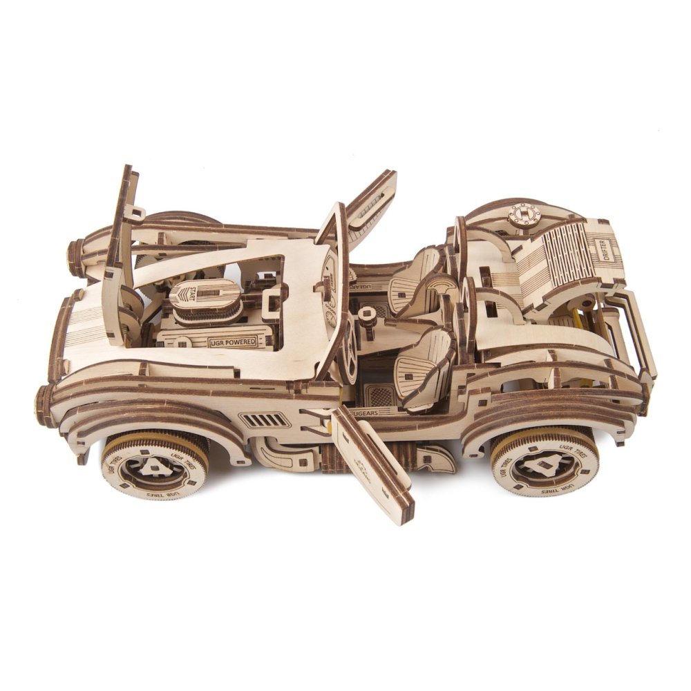 Ugears 3D dřevěné mechanické puzzle Driftující závoďák Cobra (obrázek 2)