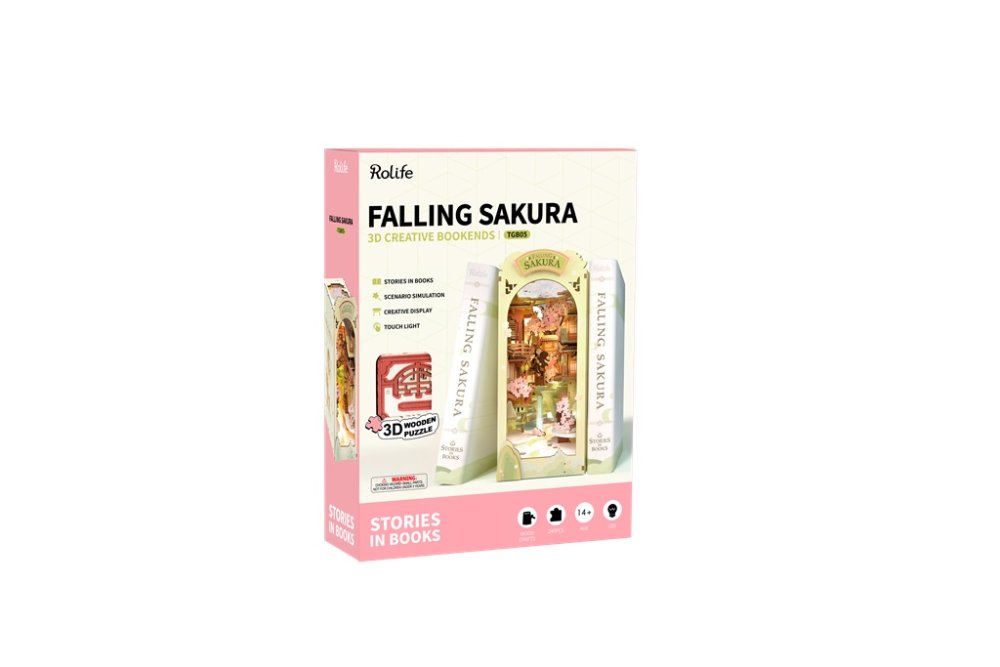 RoboTime 3D skládačka Zarážka na knihy Miniatura domečku Sakura (obrázek 11)