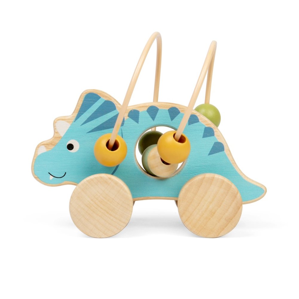 Bigjigs Toys Triceratops na kolečkách s korálkovým labyrintem (obrázek 2)