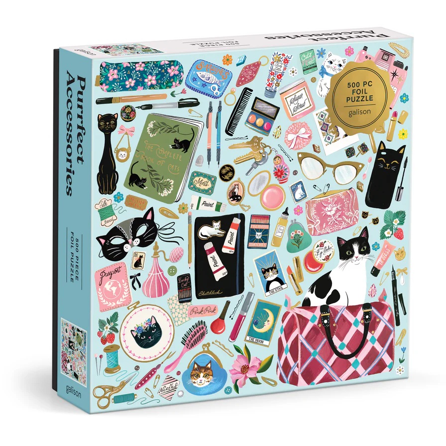 Galison Fóliové puzzle Kočičí elegance 500 dílků