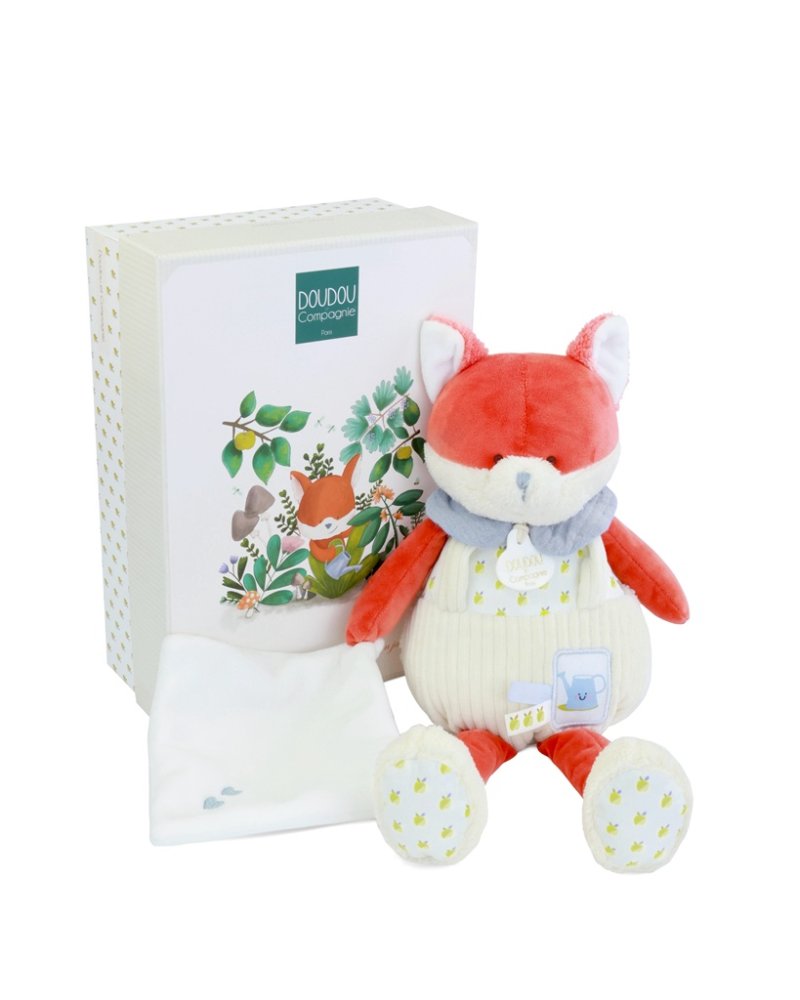 Doudou Dárková sada Plyšová liška Romarin s dečkou 28 cm