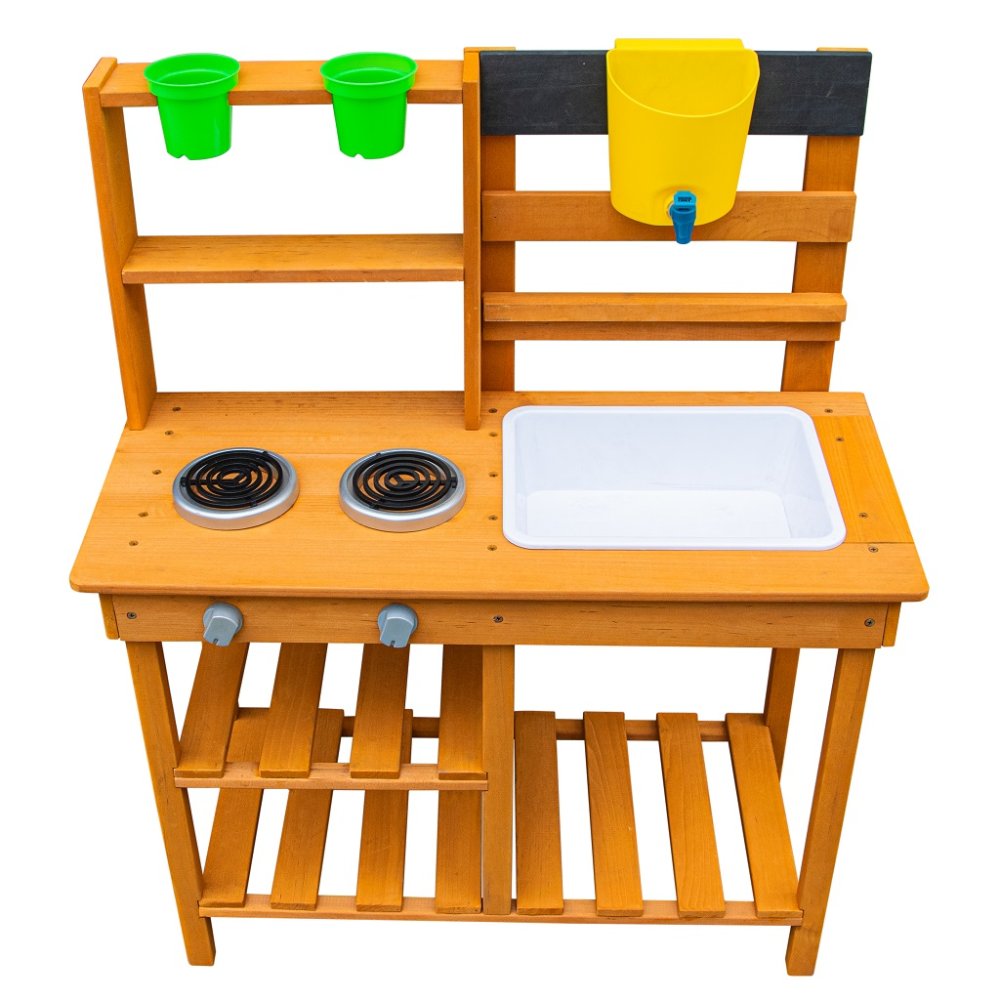 2Kids Toys Dřevěná zahradní kuchyňka s dřezem (obrázek 7)