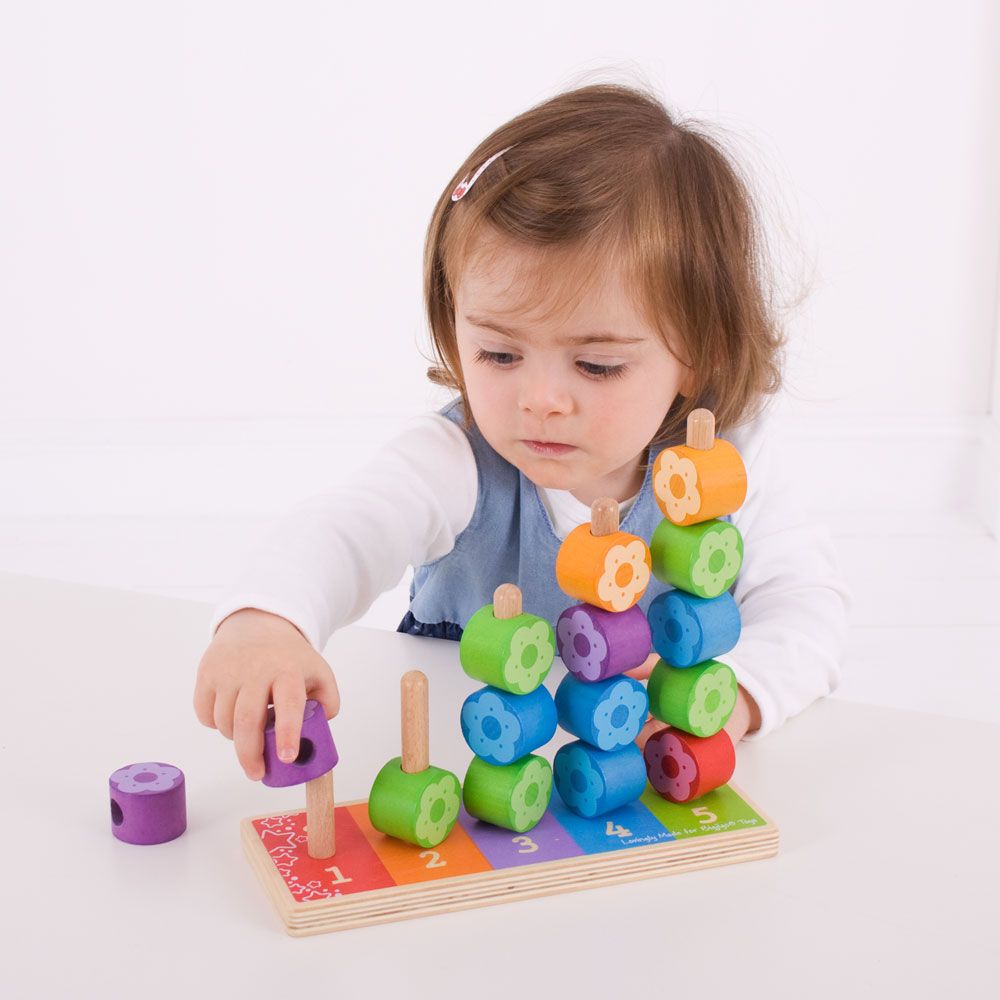 Bigjigs Baby Nasazování barevných květinek (obrázek 3)