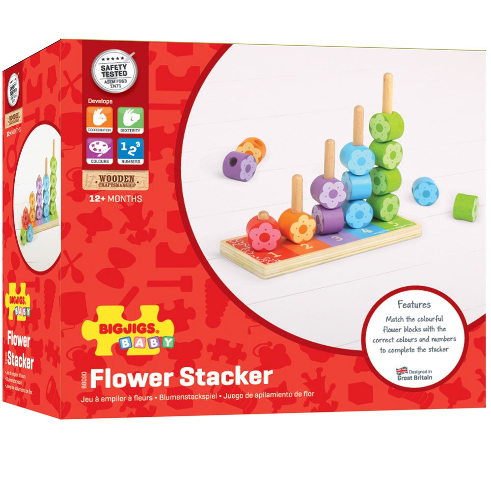 Bigjigs Baby Nasazování barevných květinek (obrázek 9)