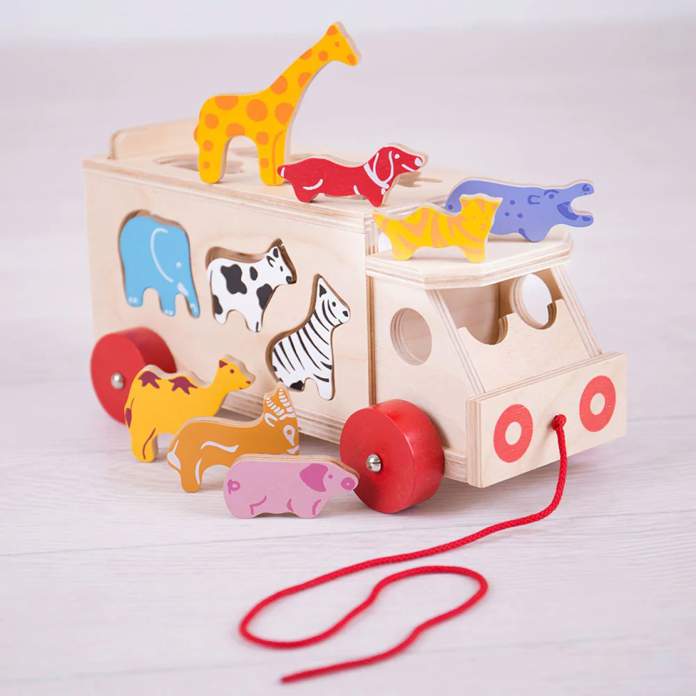 Bigjigs Toys Dřevěné auto se zvířátky (obrázek 5)