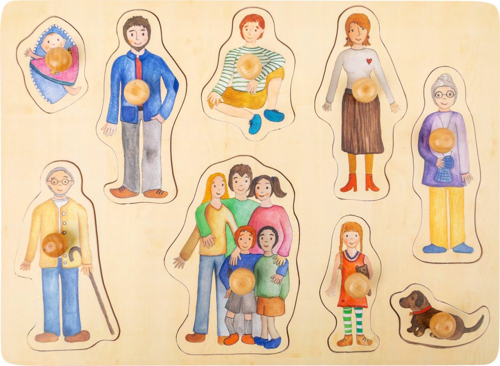 small foot Drewniane puzzle Rodzina