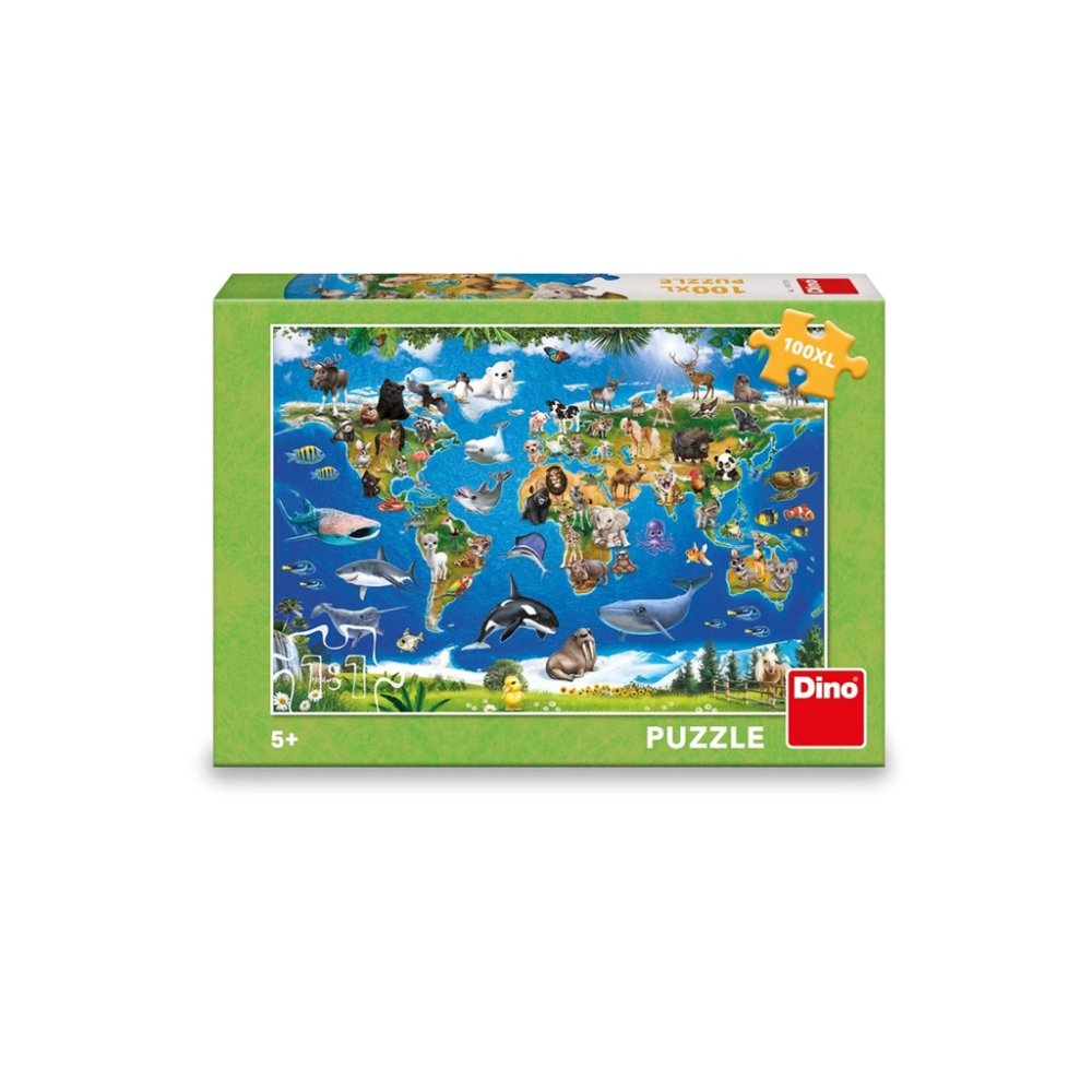 Dino Puzzle Mapa zvířat 100 XL dílků (obrázek 3)