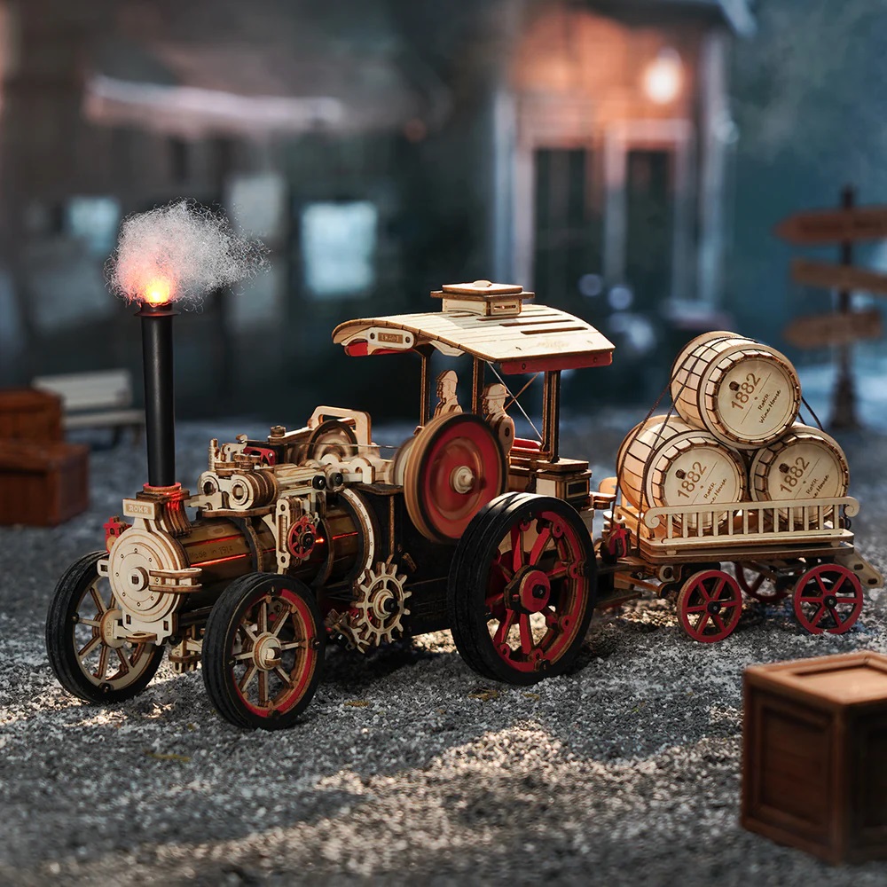 RoboTime 3D dřevěná mechanická skládačka Parní stroj (obrázek 8)