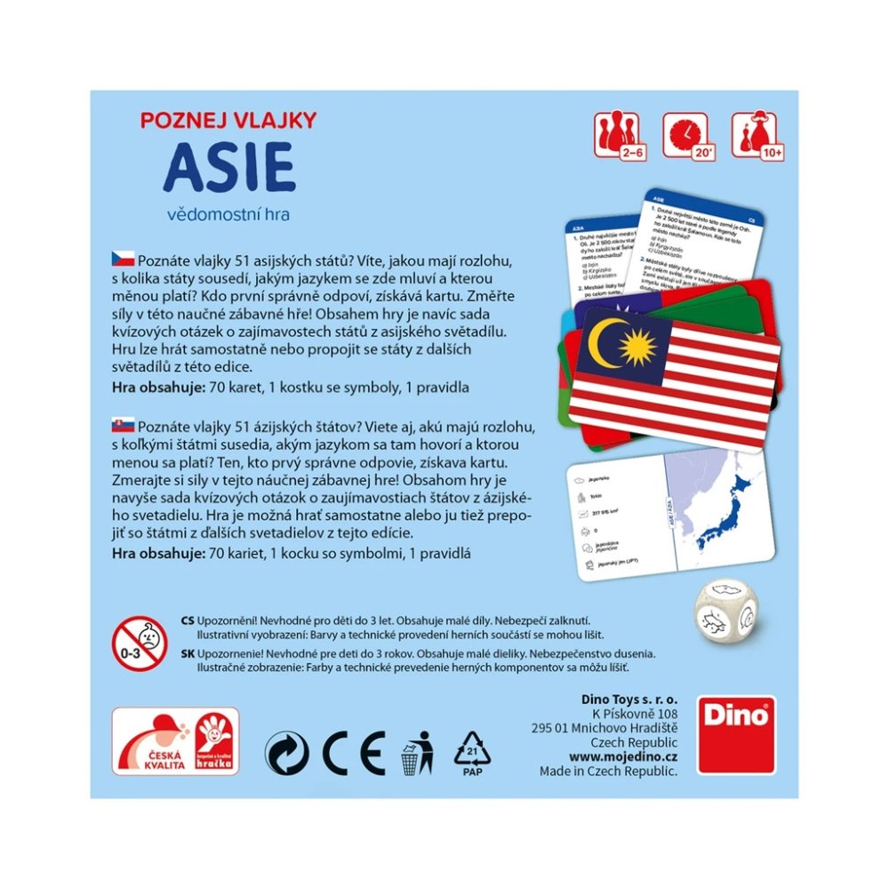 Dino Cestovní hra Poznej vlajky - Asie (obrázek 4)