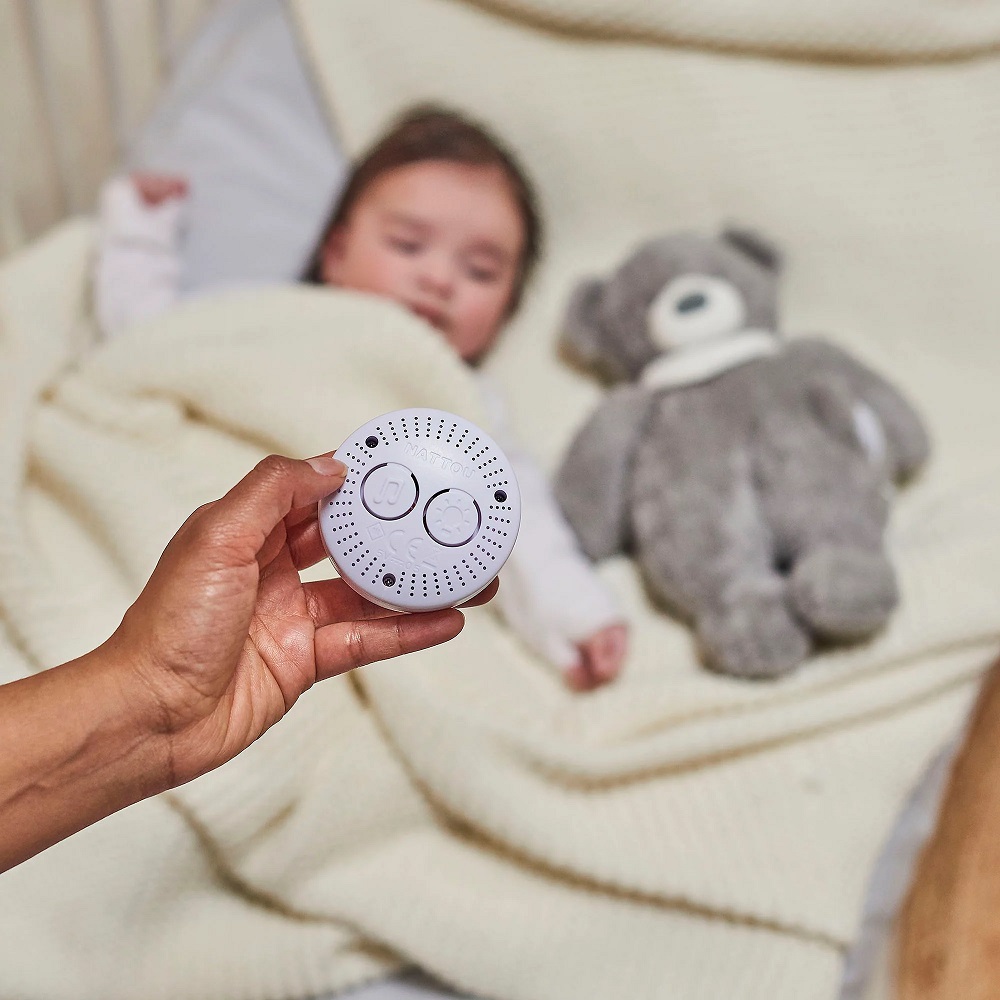 NATTOU Plüschmusikalisches Schlaflied Mit Licht- Und Weinsensor 4 In 1 Sleepy Bear Grey 0m+