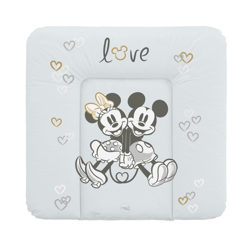 CEBA Wickelunterlage Weich Für Kommode (75x72) Disney Minnie & Mickey Grau