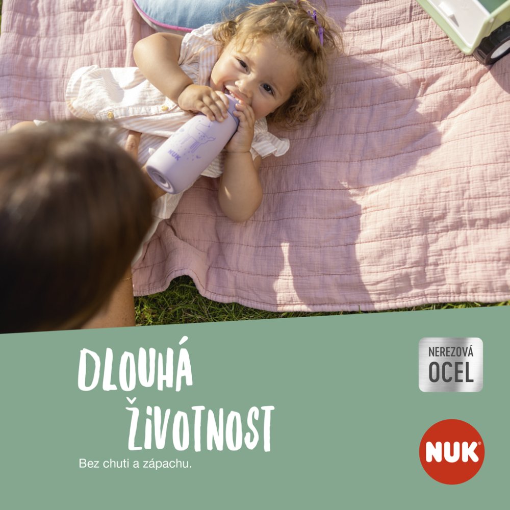 NUK Láhev Mini-Me Sip Nerezová - Fialová 300ml, 9m+