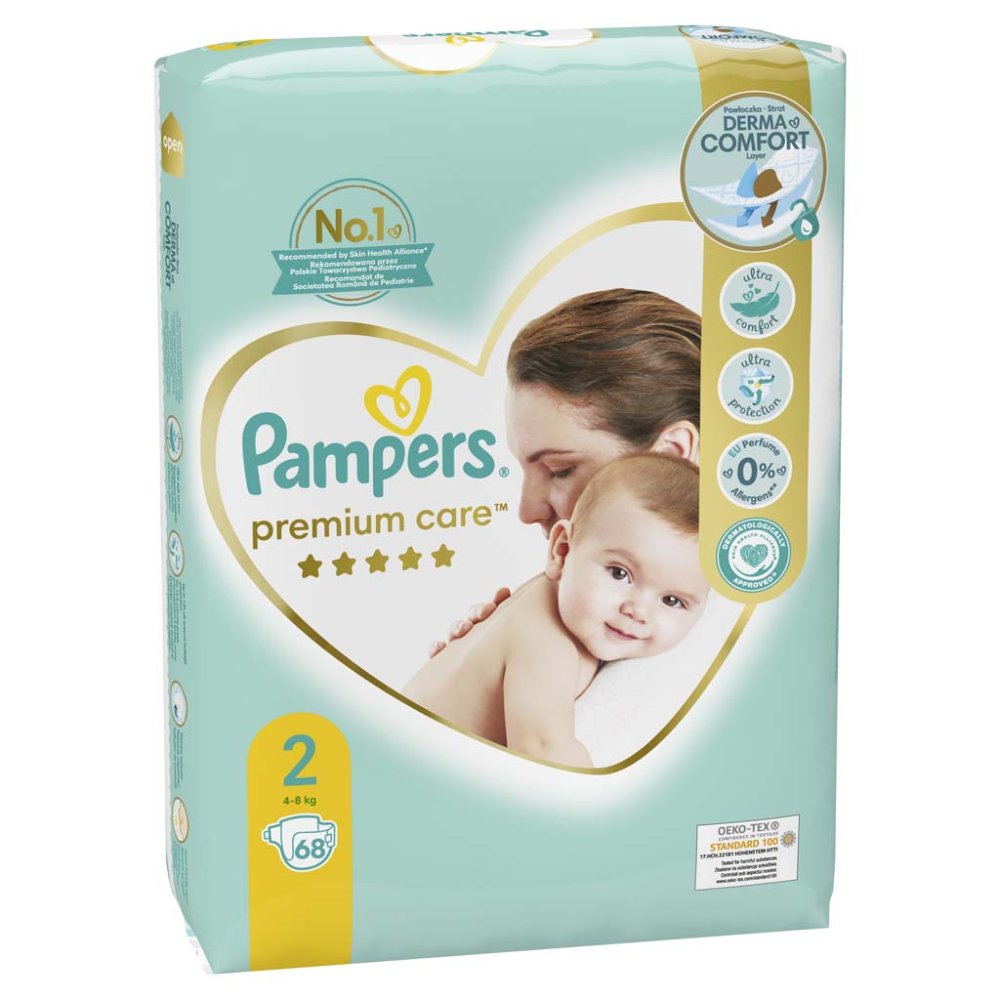 PAMPERS Premium Care Pleny Jednorázové 2 (4-8 Kg) 68 Ks