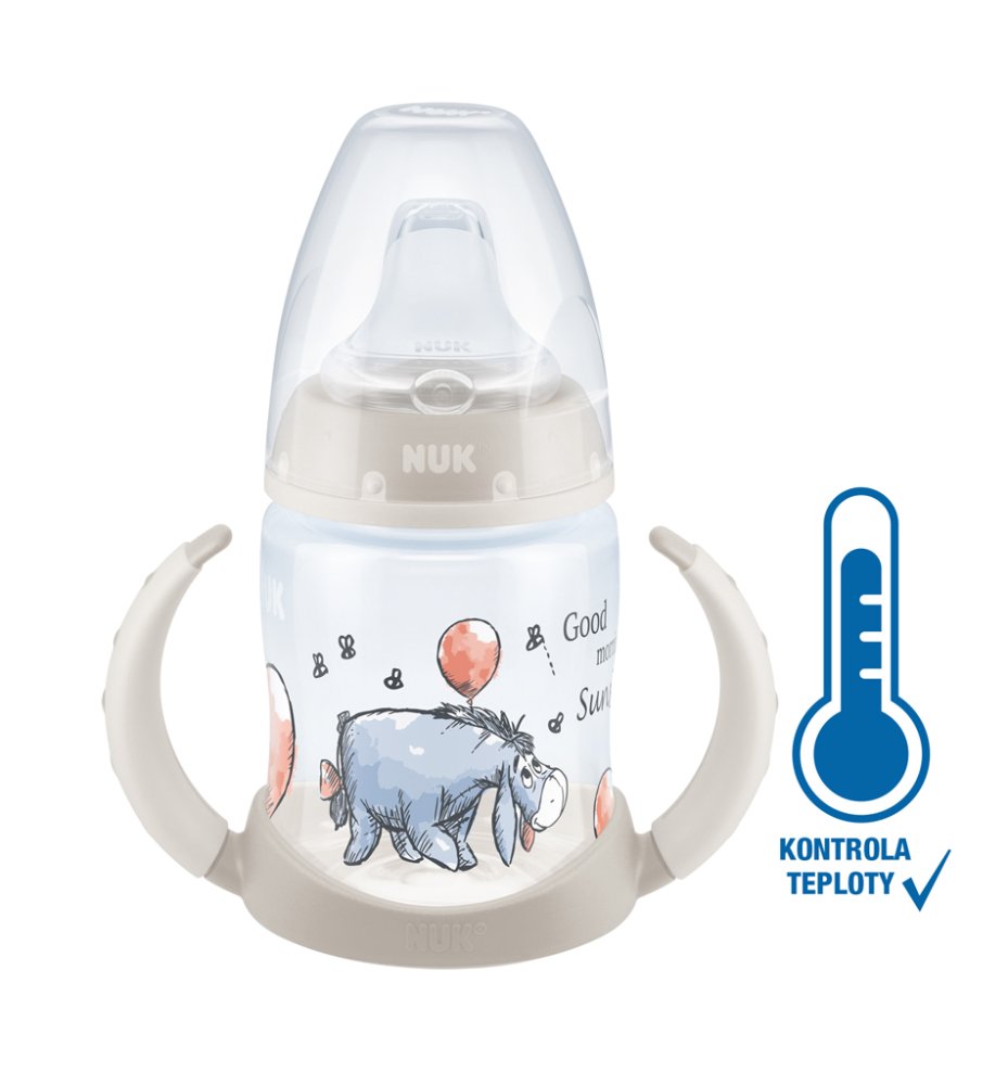 Sticla De învățare NUK Disney-Winnie-the-Pooh Cu Control Al Temperaturii 150 Ml Bej