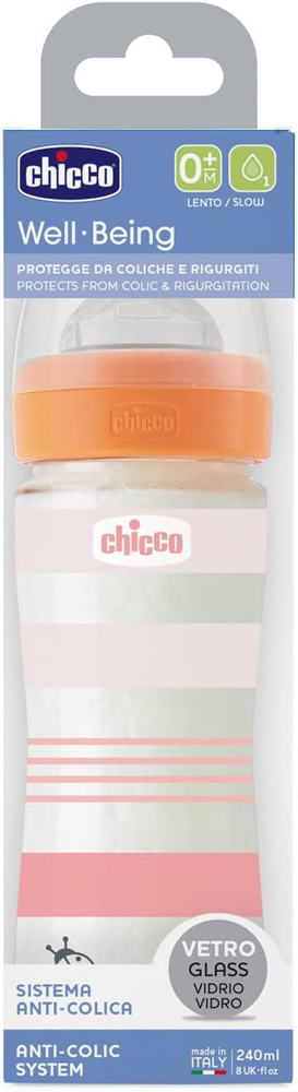 CHICCO Biberon bimbo in vetro Benessere in silicone 240 ml bambina - immagine 4
