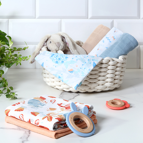 BABYONO Super Soft Plenice Iz Muslina 3 Kom - Oranžne