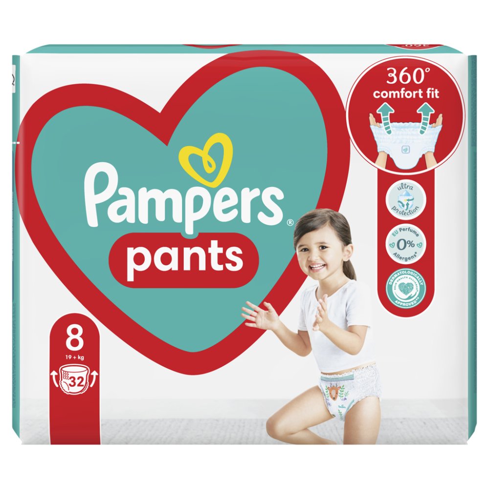 PAMPERS Scutece Active Baby Pantaloni Marimea 8 (32 Buc) 19+ Kg