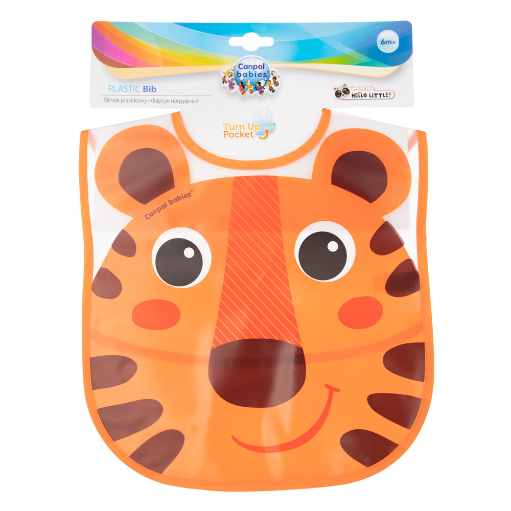 CANPOL BABIES Bavoir avec poche HELLO LITTLE orange – Image 3