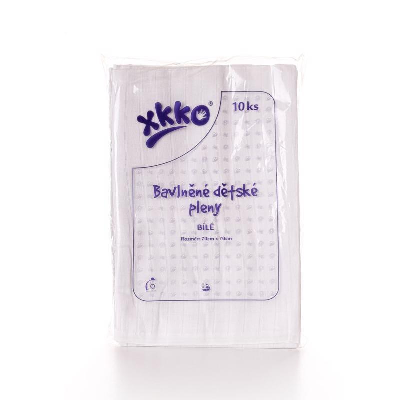 KIKKO Scutece Bumbac Classic 70x70 Cm, Alb 10 Buc