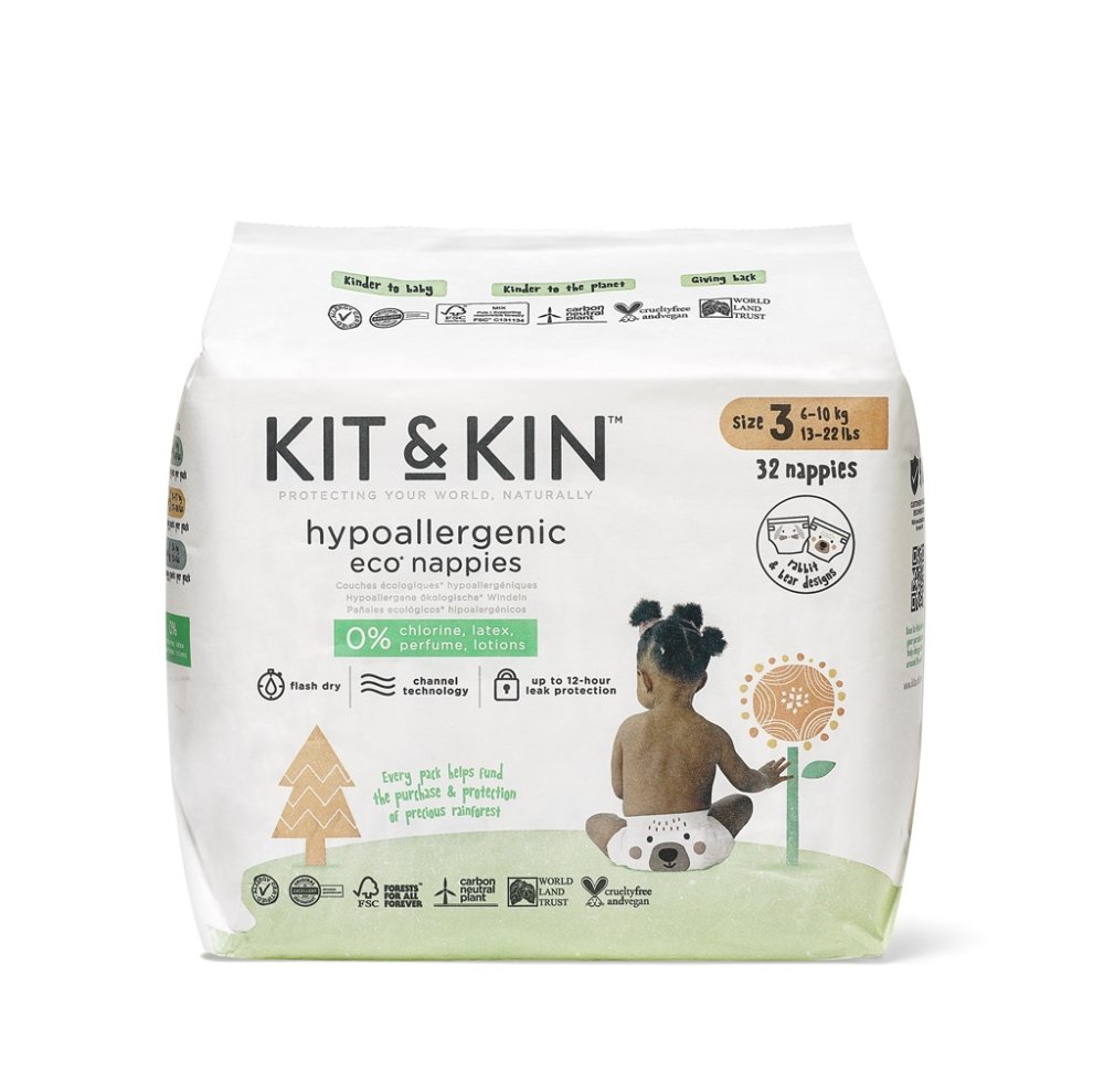 KIT & KIN Plenice Za Enkratno Uporabo Eco 3 (6-10 Kg) 32 Kos