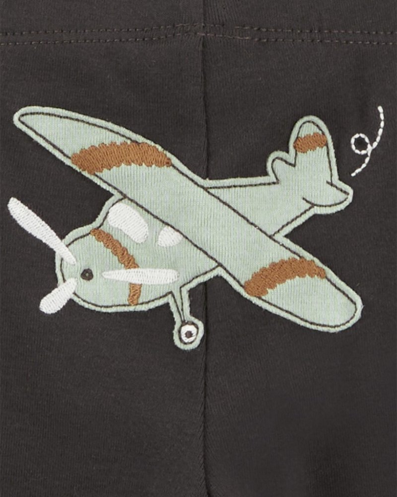 Ensemble body long 3 pièces CARTER'S. manche, corps court. manche, pantalon de survêtement Olive Airplane garçon 24m/taille. 92 – Image 5