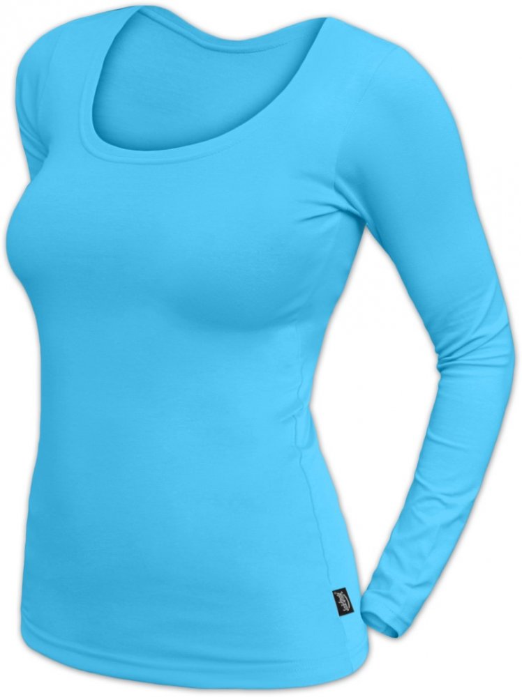 T-shirt donna Brigita, manica lunga, turchese L/XL