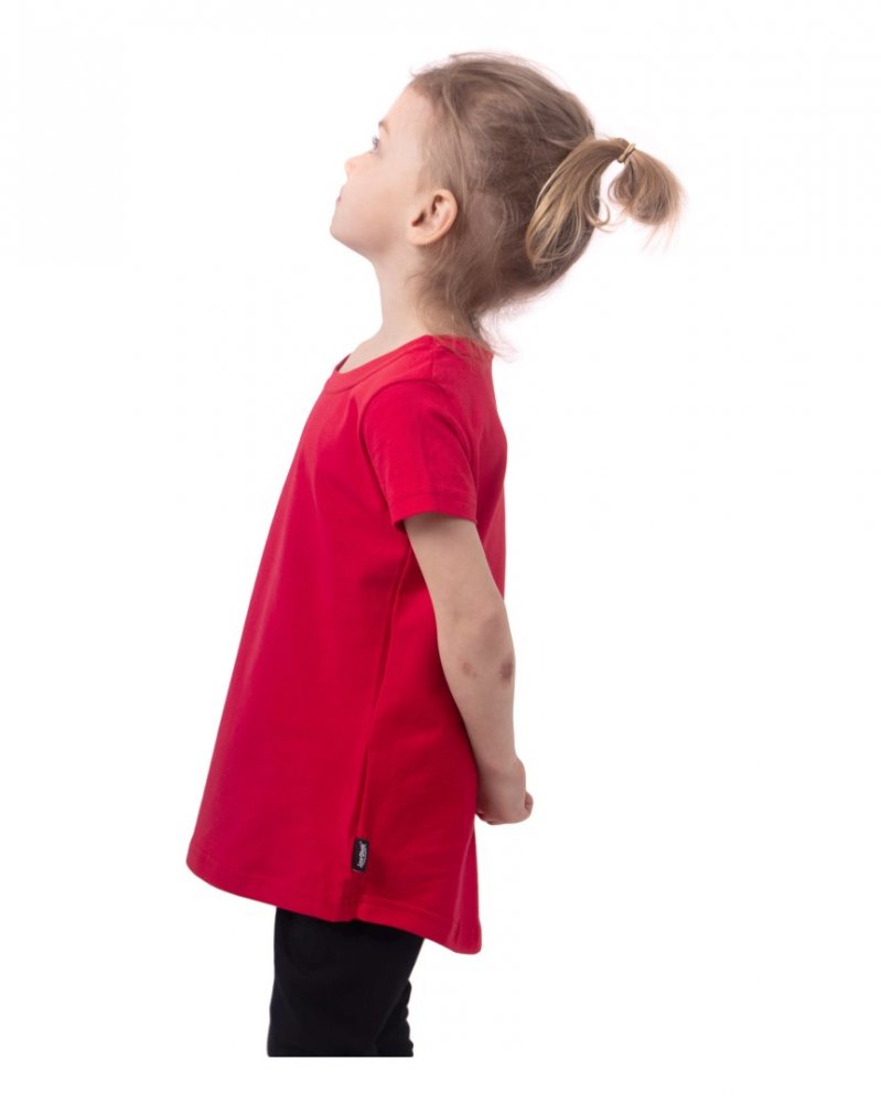 T-shirt manches courtes pour filles, rouge 134