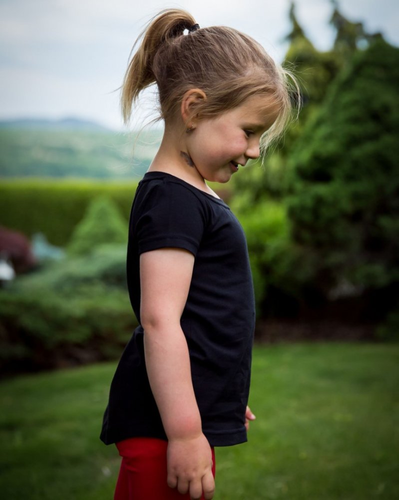 T-shirt manches courtes pour filles, noir 134 – Image 4